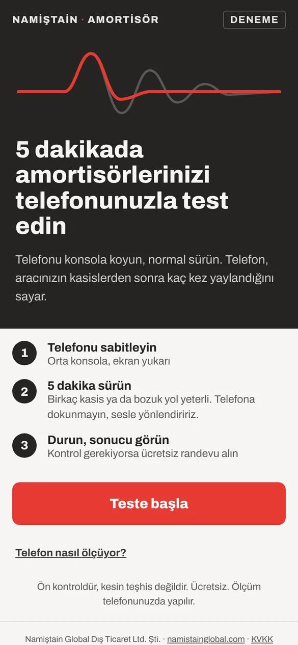 Başlangıç: 3 adımda test
